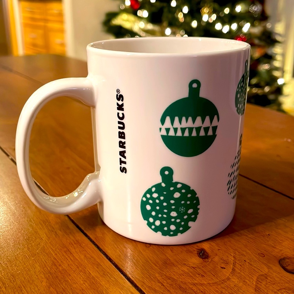 Starbucks 2016 Holiday Mug White with Ornaments (12 fl oz)